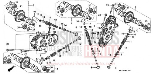 ARBRE A CAMES/SOUPAPE VFR750RK de 1989